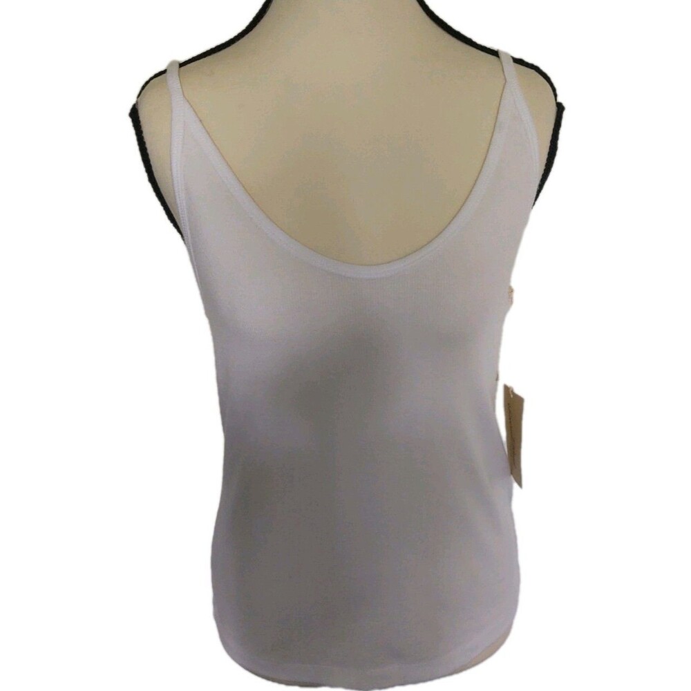 Universal Threads Women's White Ribbed Tank Top NEW Sz Medium Sleeveless Scoop